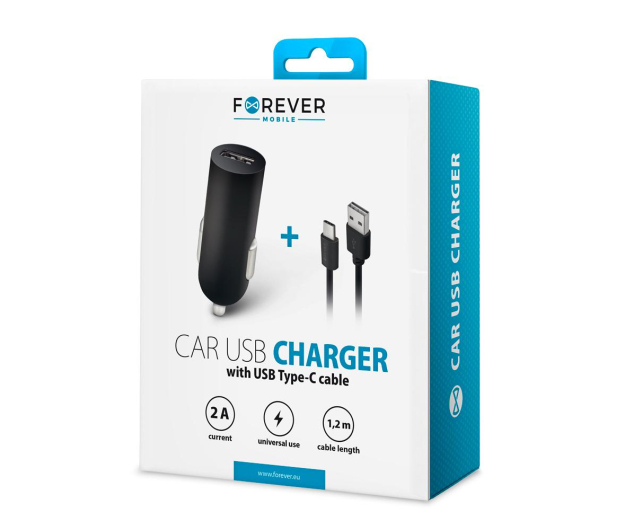 FOREVER 1xUSB 2A M02 + kabel USB-C - 1390315 - zdjęcie 3